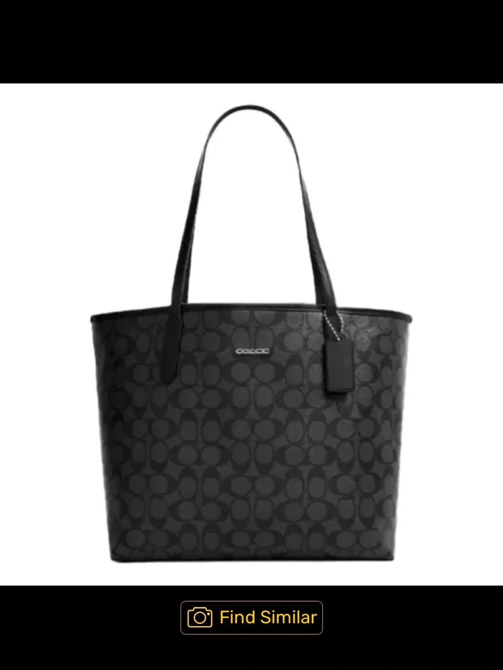 Coach Black Signature Canvas Tote